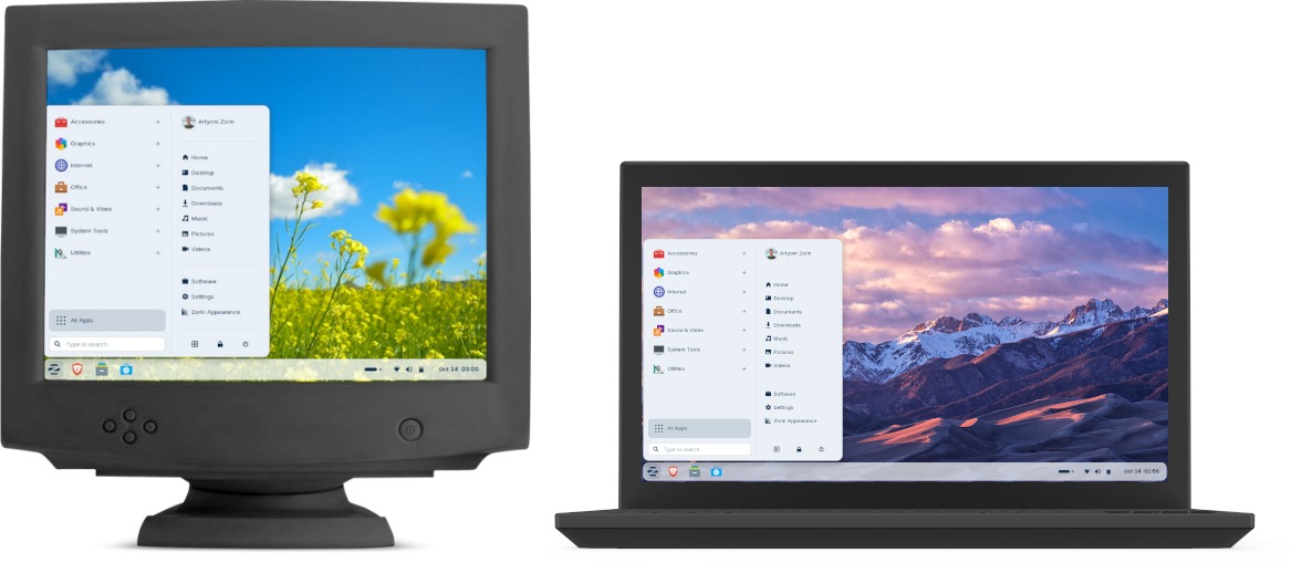 2 old computers running Zorin OS