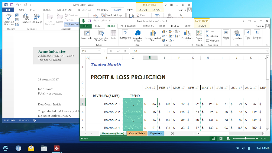 Microsoft Office 2013 in Zorin OS