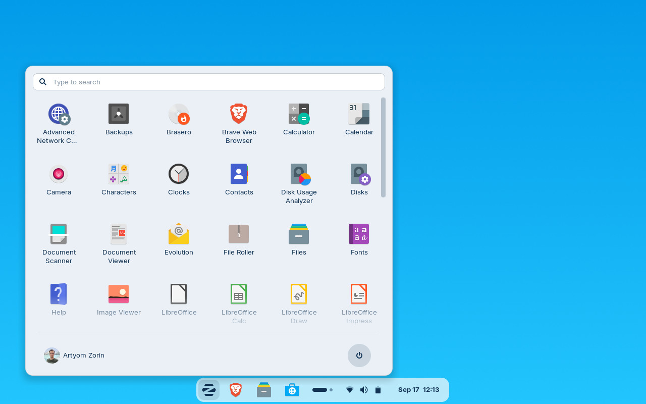 Compact panel desktop layout