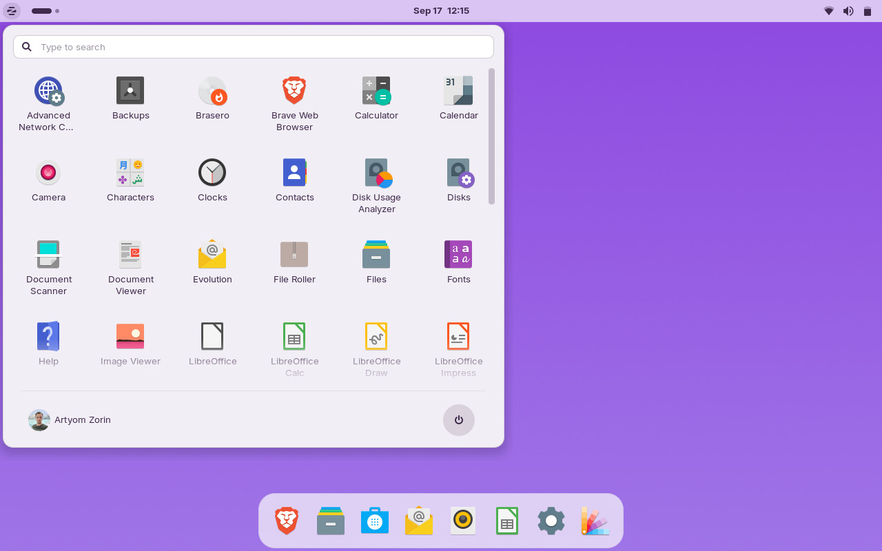 elementary OS-like desktop layout