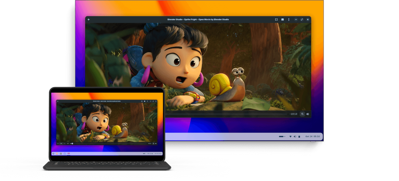 Laptop casting a film to a TV